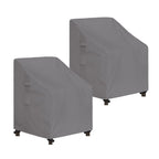Easy-Going Outdoor High Back Chair Cover Uv Resistant Patio Chair Cover Waterproof Lawn Patio Furniture Cover With Tape Sealed Seam (2 Pack-28Wx35Dx35H Inch, Grey)