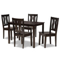 Baxton Studio Zamira Modern and Contemporary Transitional Dark Brown Finished Wood 5-Piece Dining Set