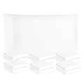 Freshculture White Pillowcases Queen Size 12 Pack - Bulk Pillowcase Set - Envelope Closure - Soft Brushed Microfiber Fabric - 20