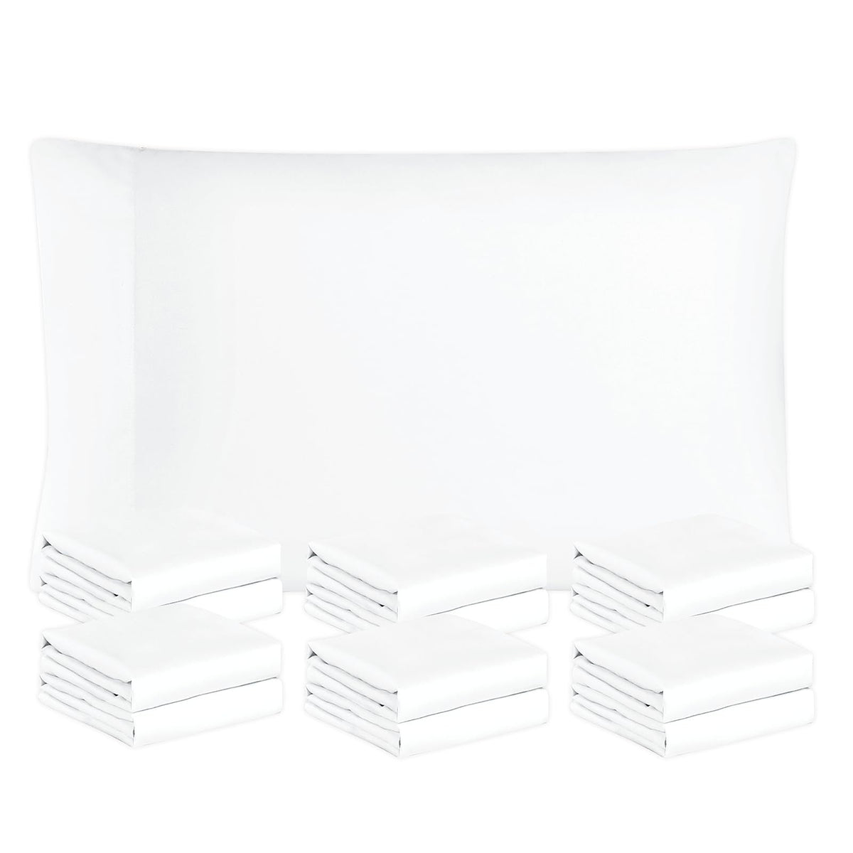 Freshculture White Pillowcases Queen Size 12 Pack - Bulk Pillowcase Set - Envelope Closure - Soft Brushed Microfiber Fabric - 20