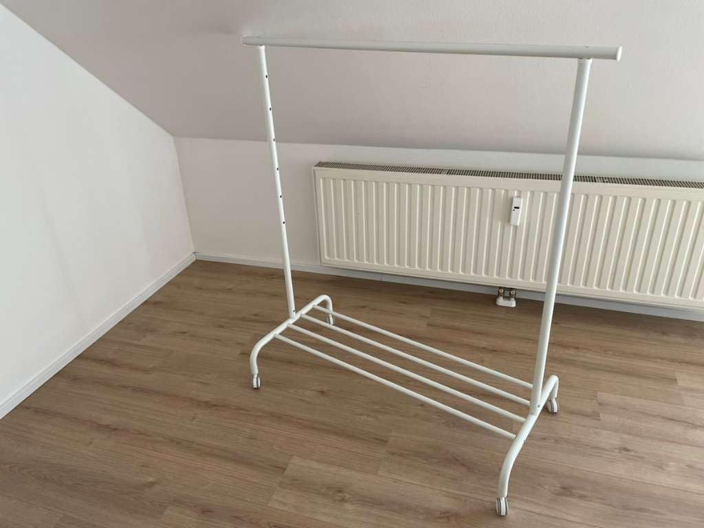 Ikea Rigga Coat And Hat Stand, White, Metal, 111 X 51 X 126 Cm