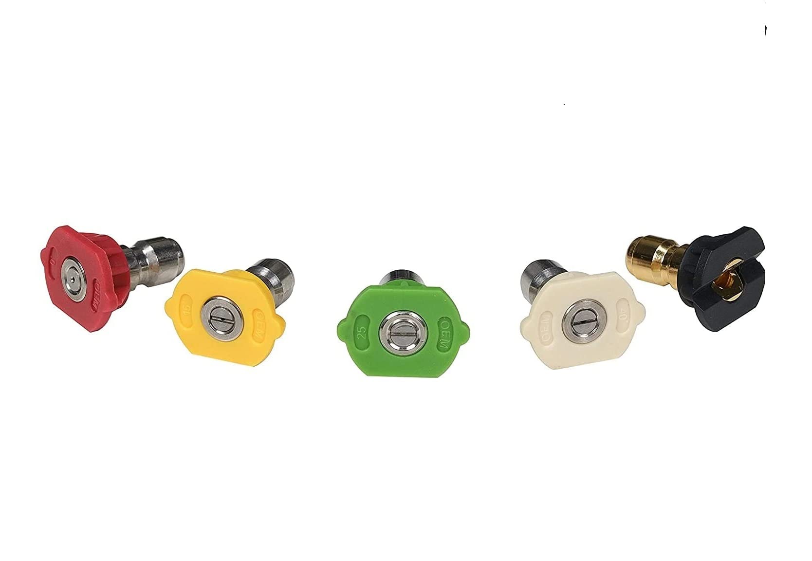 Simpson Cleaning 80145 3600 Psi Universal Pressure Washer Nozzles, 1/4-Inch Quick Connect, Hot- Or Cold-Water Use, Set Of 5