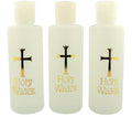 Lot of 3 Gold Cross Design 4 Ounce Holy Water Bottle with Flip Spout Lid, Plastic
