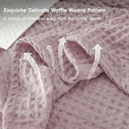 Phf Ultra Soft Waffle Weave Blanket King Size 104'X 90'- Washed Lightweight Breathable Cozy Woven Blanket For Bed - Aesthetic Decor For Couch Bedding Sofa Home Car - Dusty Rose