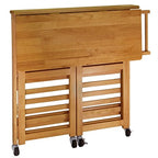Ergode Julia Kitchen Cart - Sleek & Modern Design, Granite Top, Metal Basket, Removable Tray, Casters, Ample Storage, Black Finish. Dimensions: 22.6' W x 16' D x 34.1' H. (34137-VV)