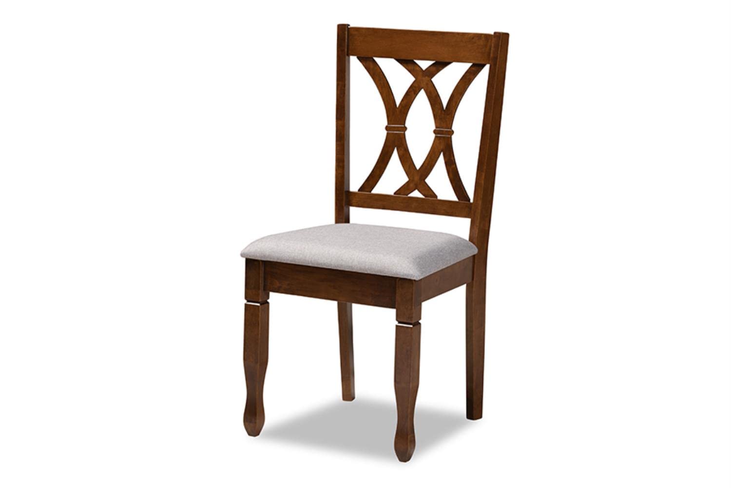 Baxton Studio Grey and Walnut 5-PC Dining Set Irene-Grey/Walnut-5PC Dining Set