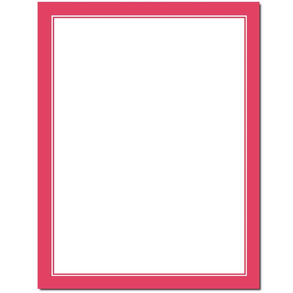 Basic Border Letterhead Printer Paper - Bright Red (100 Sheets) | 8.5' X 11' | 28 Lb. | Christmas, Chinese New Year | Made In