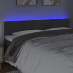 vidaXL LED Headboard, Upholstered Headboard for Bed Home, Bed Headboard with LED Light, Bedroom Furniture, Dark Gray 63"x2"x30.7"/34.6" Velvet