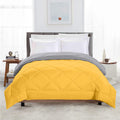 TundwalS Microfiber Reversible Solid Extra Comfort & Soft Comforter||Blanket Double Bed 210 Gsm Quilt Yellow  Grey 1 (Piece)
