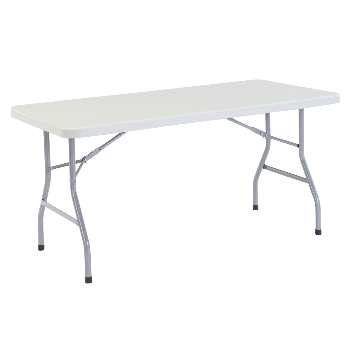 National Public Seating BT3000 Series 30 x 60 Inch Heavy Duty Blow-Molded Plastic Folding Table with Gravity Slide Lock for Banquets, Speckled Grey