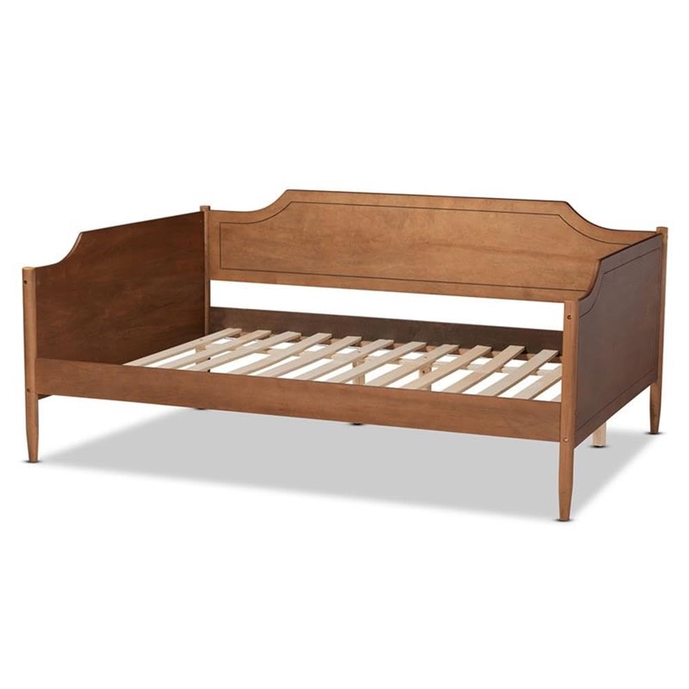 Baxton Studio Alya Classic Traditional Farmhouse Walnut Brown Finished Wood Full Size Daybed