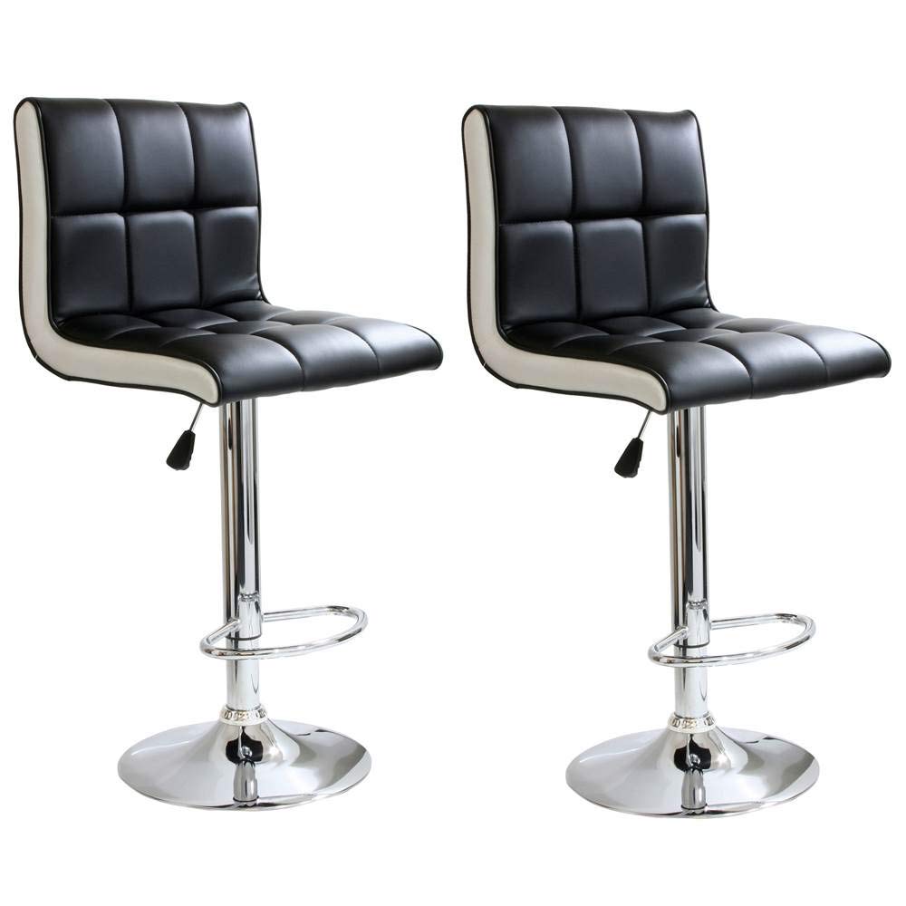 Buffalo Tools BS2318SET Modern 2 Tone Bar Stool - 2Pc, SilverBlack