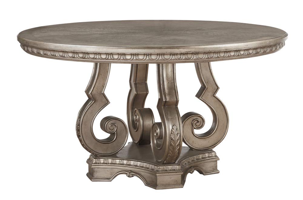 ACME Dining Table, Antique Silver