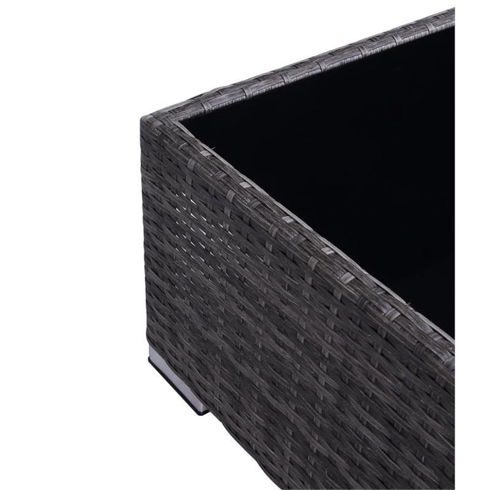 Acme Sheffield 4PC Pack Patio Sofa Set in Gray Fabric & Gray Finish