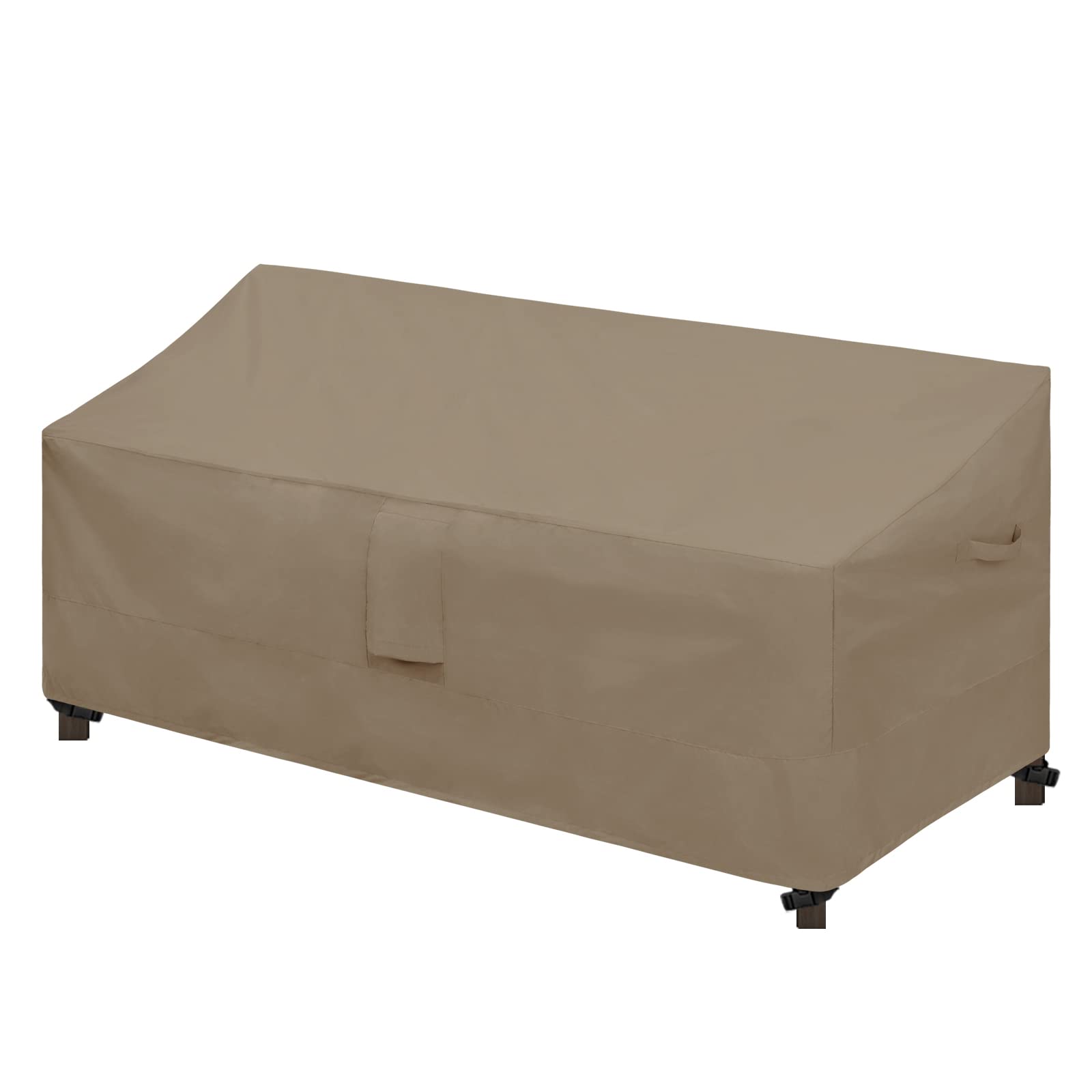 Easy-Going Waterproof Patio Sofa Cover Uv Resistant 3 Seater Outdoor Sofa Cover Weatherproof Lawn Patio Furniture Cover With Tape Sealed Seam (88Wx32.5Dx33H Inch, Camel)
