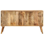vidaXL Sideboard - Farmhouse-Style Solid Mango Wood Sideboard with Carved Pattern and Ample Storage Space