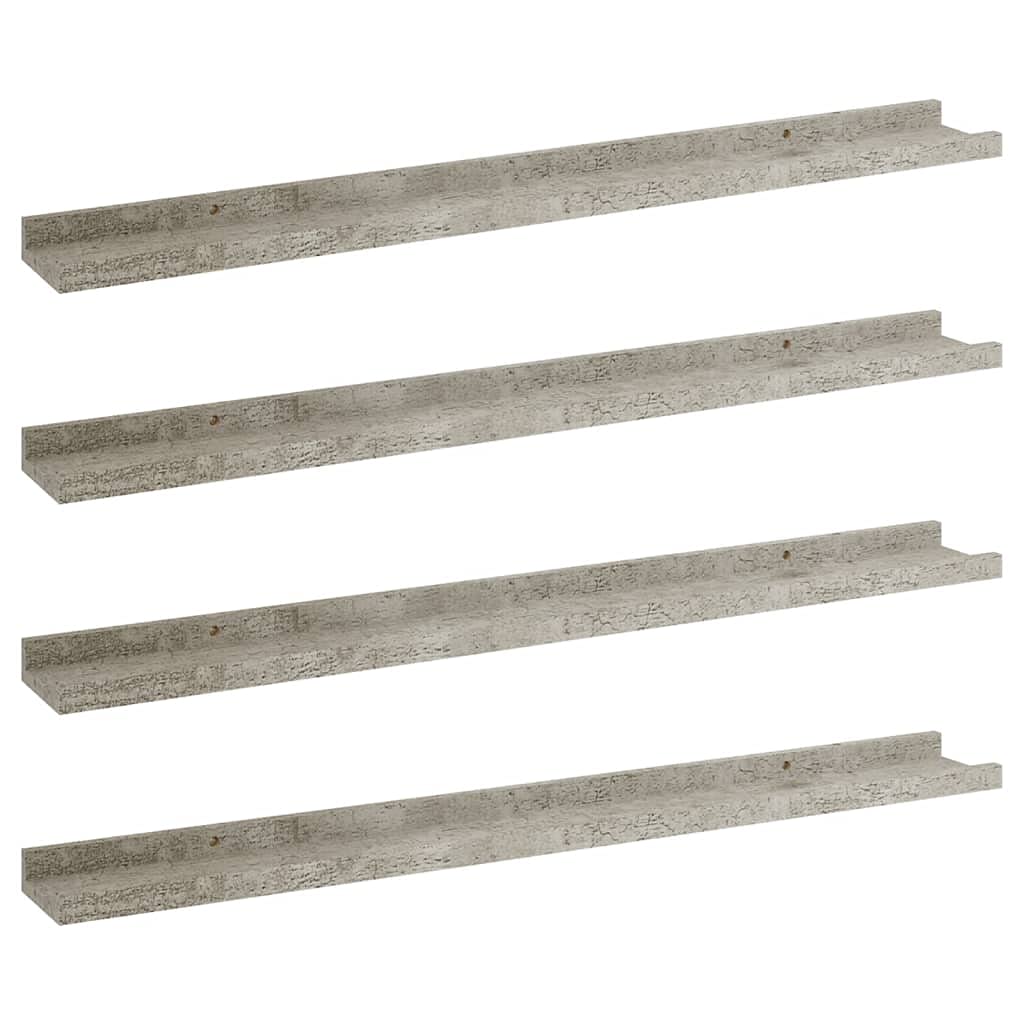vidaXL Wall Shelves 4 pcs Concrete Gray 31.5x3.5x1.2