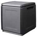 vidaXL Dark Grey and Black Patio Storage Box - 34.3 Gallon Capacity - Durable, Weather- PP Material Design - Ideal Garden, Patio