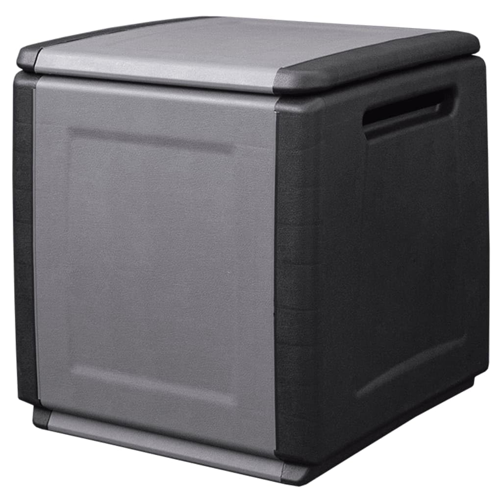 vidaXL Dark Grey and Black Patio Storage Box - 34.3 Gallon Capacity - Durable, Weather- PP Material Design - Ideal Garden, Patio