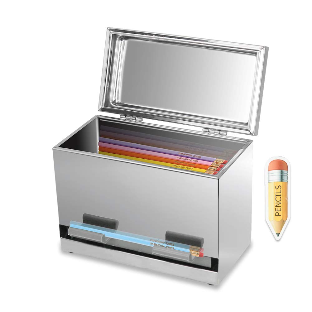 Creproly Stainless Steel Pencil Dispenser/Pen Holder For Classroom Home Restaurant For Bulk Pencils Storage/Unwrapped Drinking S