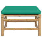 vidaXL Bamboo Patio Sofa with Green Cushions - Durable Garden Furniture, Flexible Modular Design, Comfortable Seat Experience, Includes Thickly Padded Cushions