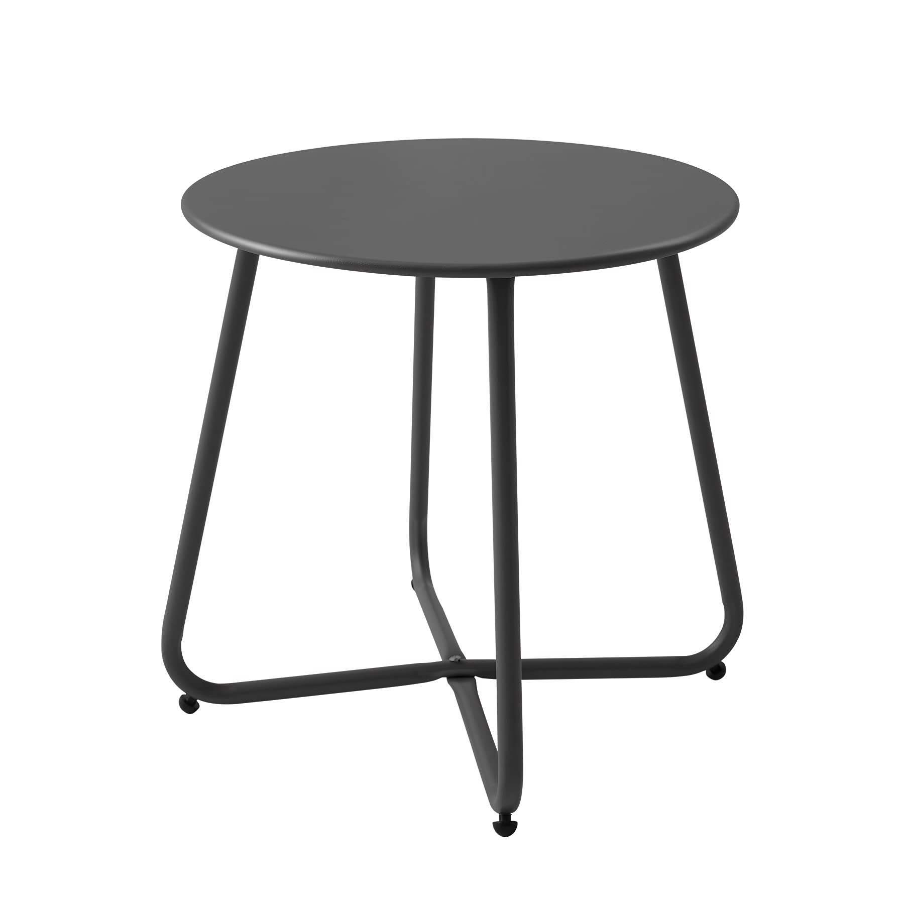 Meluvici Patio Outdoor Side Table Waterproof Round Metal Steel Small Side Table Weather Resistant Portable Outdoor And Indoor End Table For Garden Balcony Yard, Navy Blue