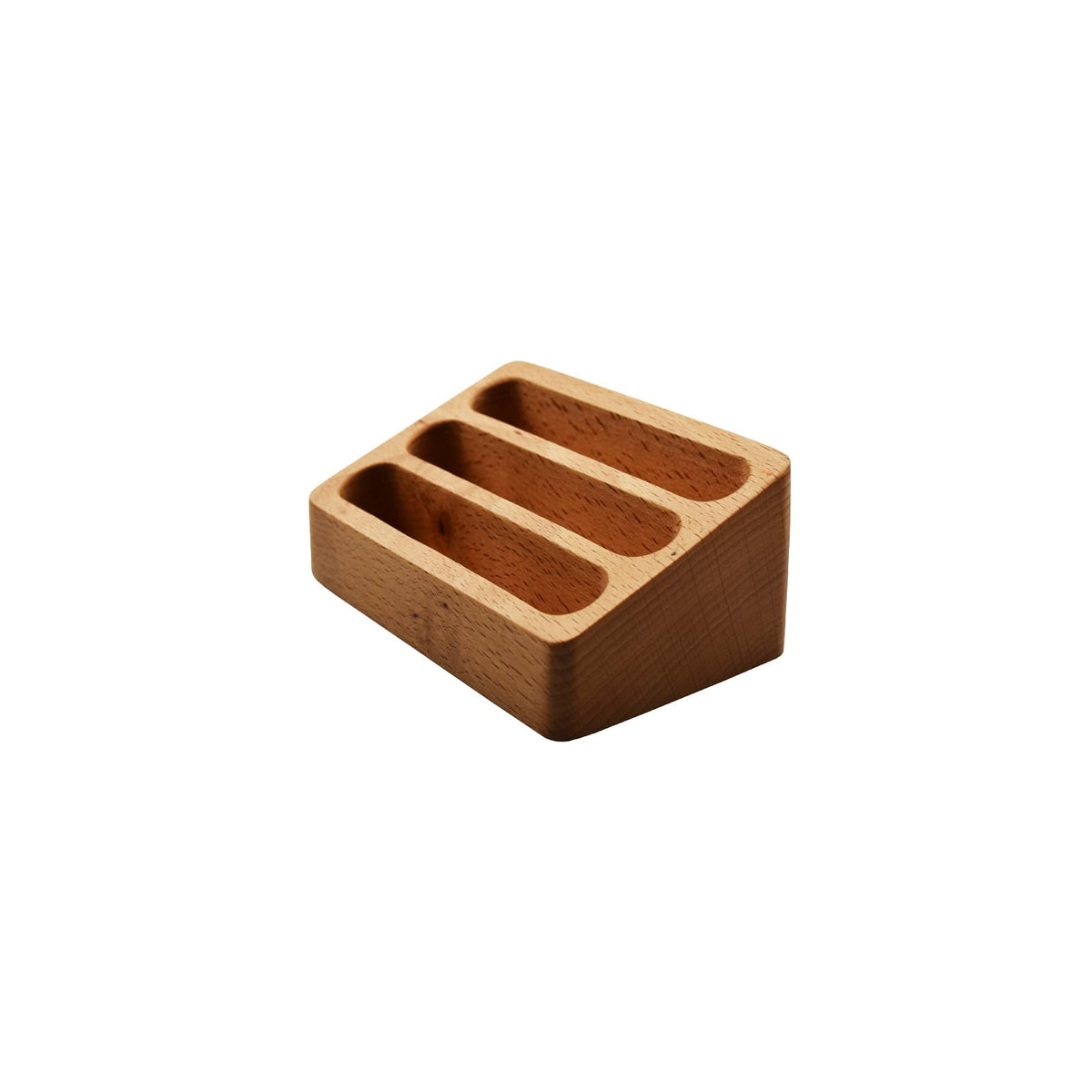 Enyuwlcm Wood Desktop Business Card Holder For Desk Cute Business Card Display Stand For Office Home With 3 Slots