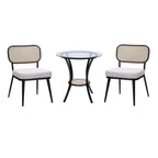 Acme Frydel 3-Piece Wooden Tapered Leg Table and Chairs Set in Black