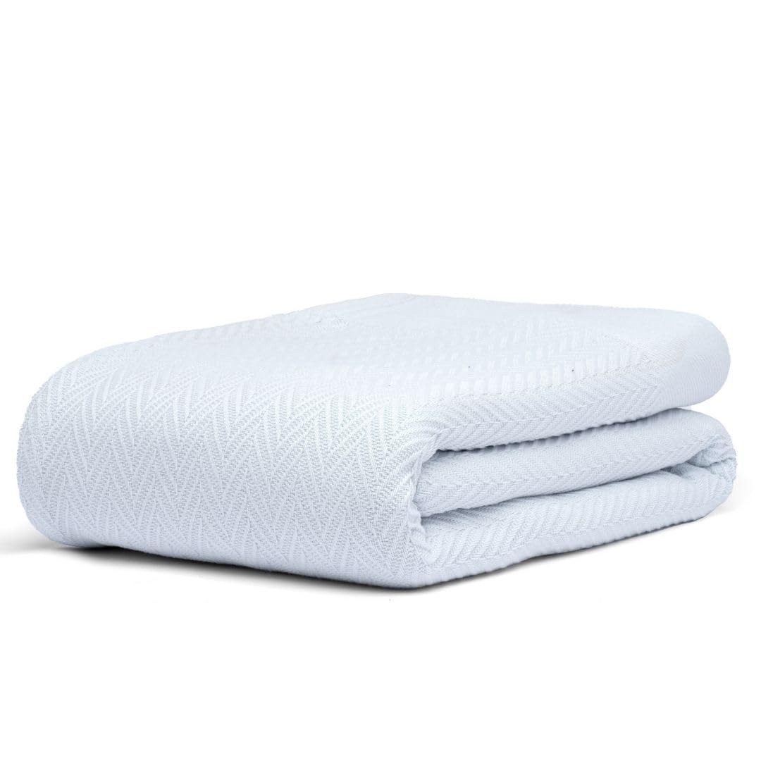 9Threads 100% Cotton Herringbone Weave Blankets, 108'X90' King,Throw Blanket For Bed,All Season Cotton Blanket, Cozy Blanket,T