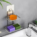 Puno Wall Mounted Dual Tier Wire Soap Holder Basket Bathroom Organiser