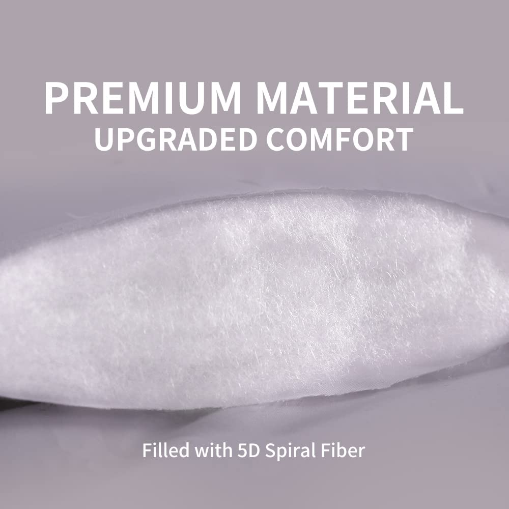 Sleep Zone Cooling Mattress Topper Full Size Mattress Pad, Quilted Fitted Mattress Cover, Machine Washable, Soft Fluffy Down Alternative, Deep Pocket 8~21 Inch (Grey, Full)