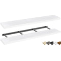 QEEIG Bathroom Shelves 55 inches Long Wall Shelf Large Extra Long 55 x 9 inch Set of 2, White (008-140W)