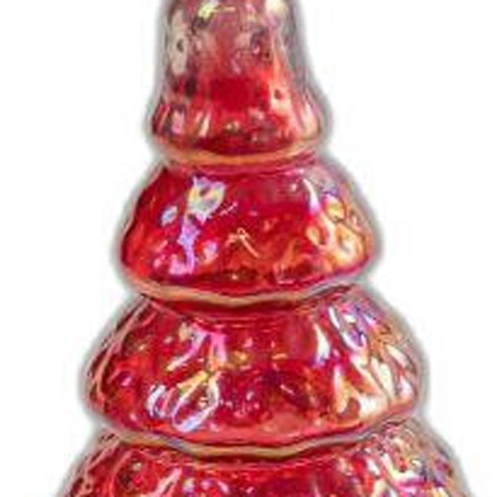 HomeRoots 12' Red and Gold Glass Christmas Tree Sculpture
