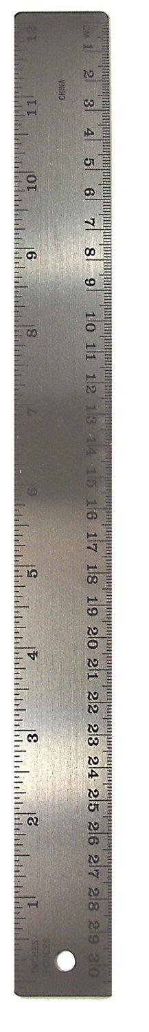 The Pencil Grip Stainless Steel Ruler, Metal Ruler With Cork Backing, 12 Inch, Silver Ruler - Tpg-152