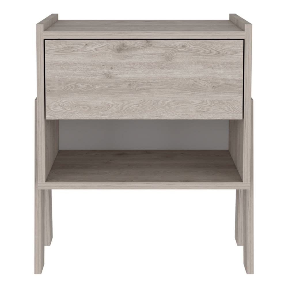 HomeRoots Sleek and Trendy Light Grey Bedroom Nightstand