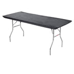 Kwik-Covers 6' Rectangle Plastic Table Covers 30' X 72', Bundle Of 5 (Black)