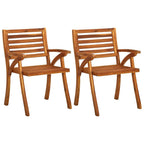 vidaXL 4X Solid Acacia Wood Patio Chairs Garden Outdoor Balcony Backyard Terrace Dining Dinner Lounge Seating Home Furniture Wooden
