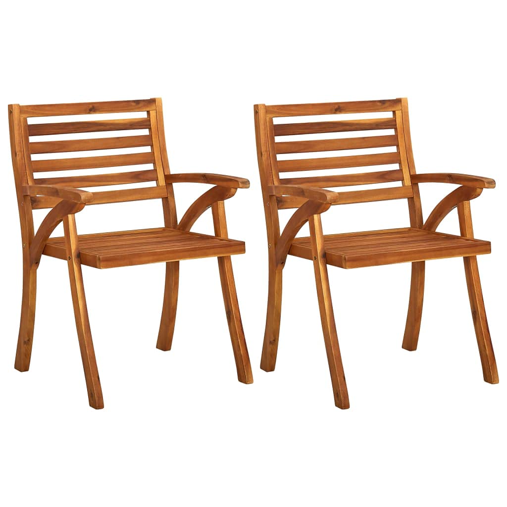 vidaXL 8X Solid Acacia Wood Patio Chairs Garden Outdoor Balcony Backyard Terrace Dining Dinner Lounge Seating Home Furniture Wooden