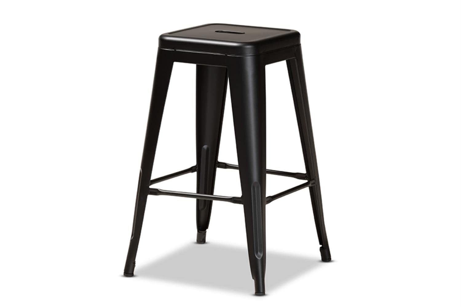 Baxton Studio Horton Modern and Contemporary Industrial Black Finished Metal 4-Piece Stackable Counter Stool Set