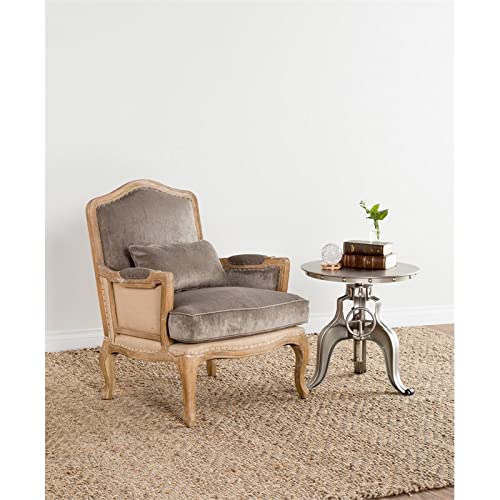 Kosas Home Brittani Fabric and Wood Club Chair in Gray and Natural