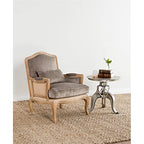 Kosas Home Brittani Fabric and Wood Club Chair in Gray and Natural