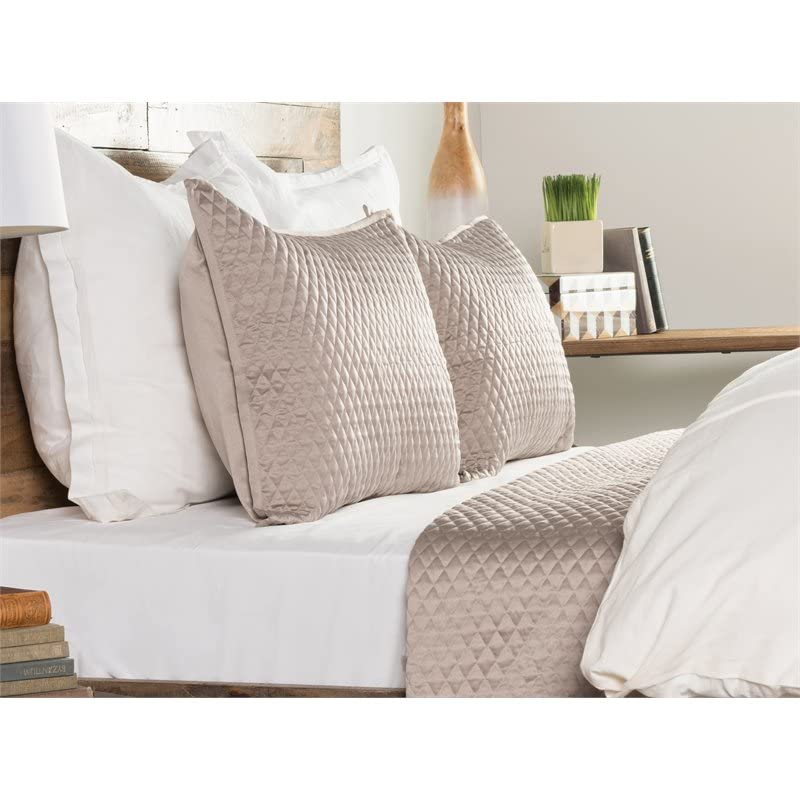 Kosas Home Winthrop 20X26 Diamond Poly Sateen Fabric Standard Sham In Natural