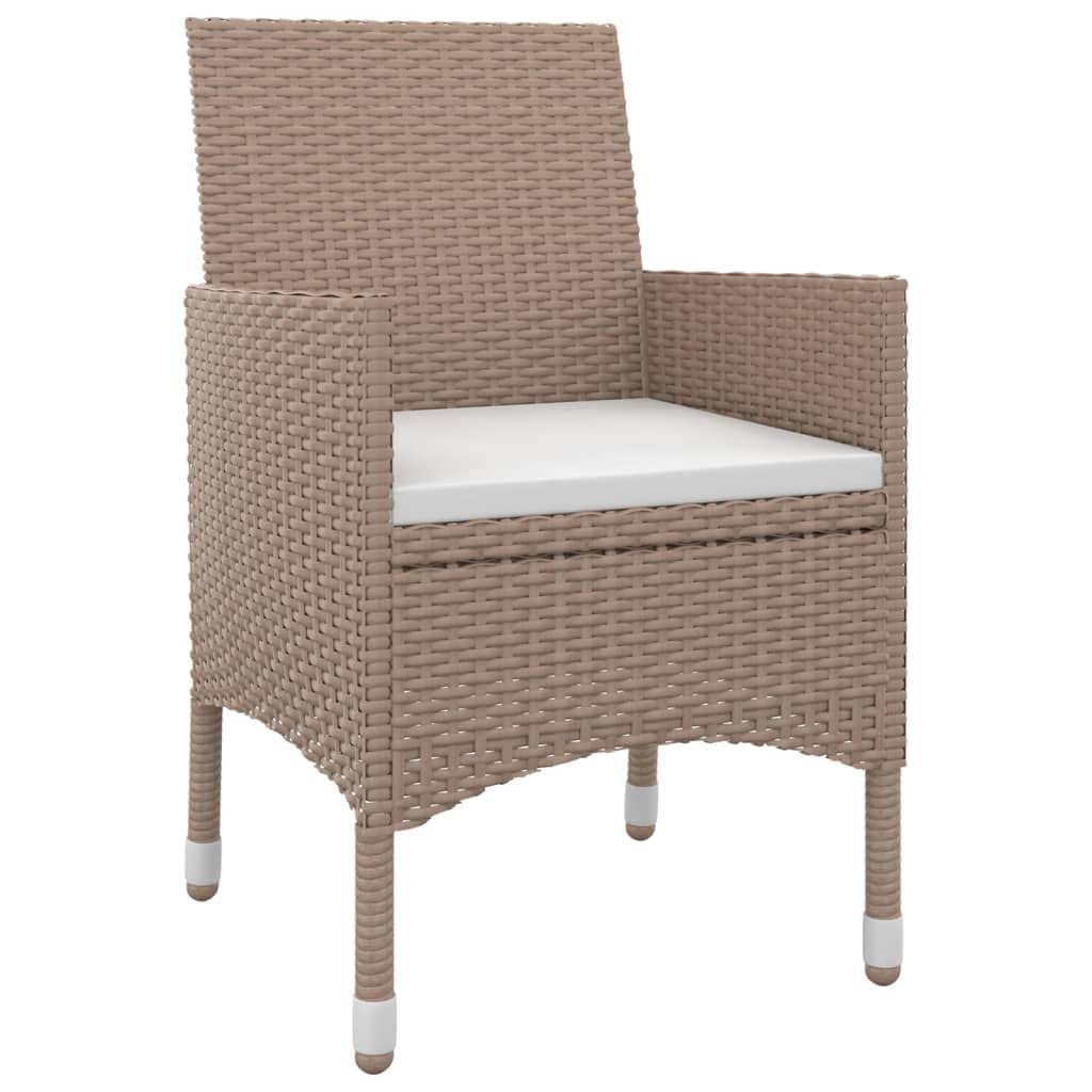 vidaXL Patio Dining Set 5 Piece with Cushions Garden Outdoor Lawn Yard Terrace Balcony Table and Chair Seat Seating Furniture Poly Rattan and Glass