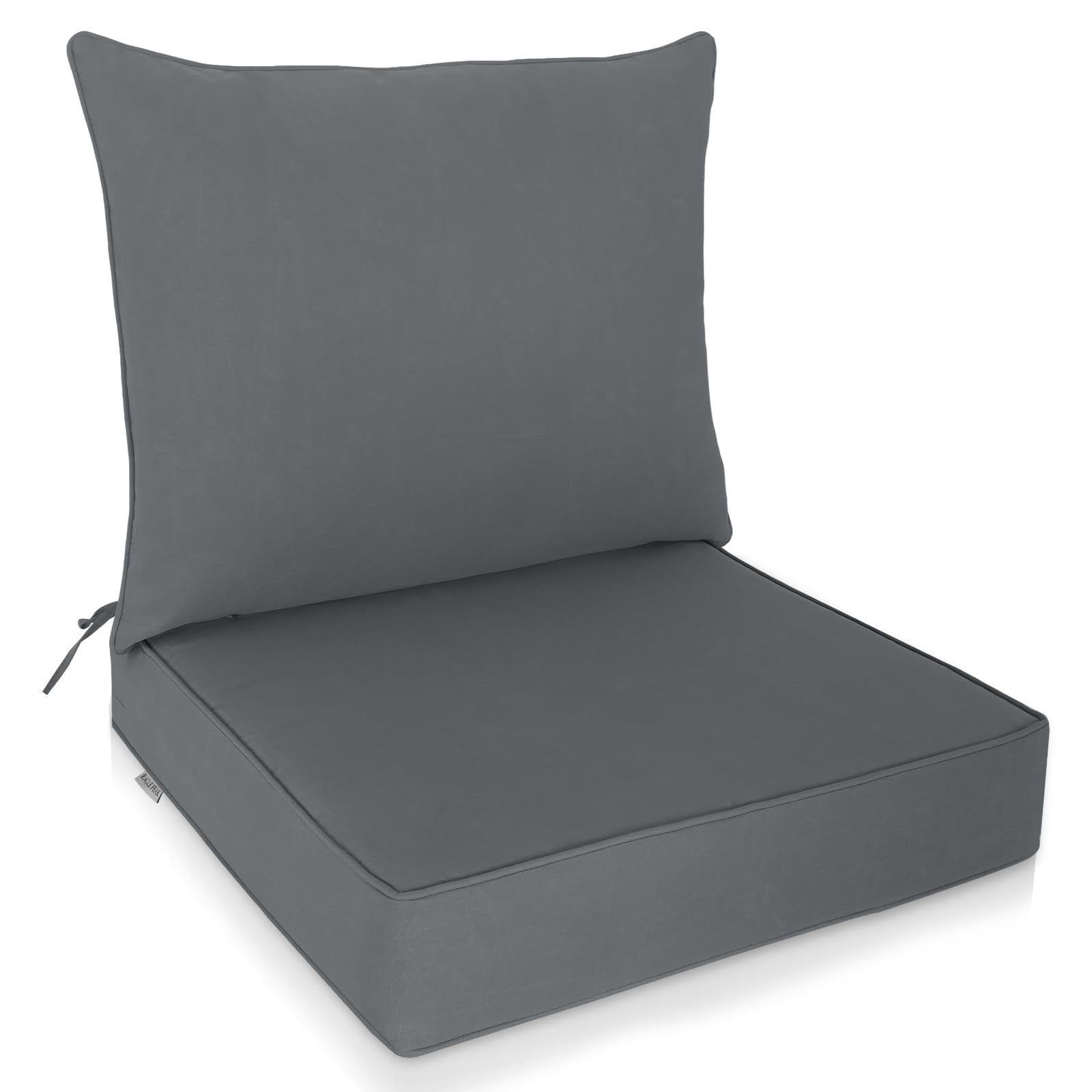 Eagle Peak Outdoor Deep Seat Patio Seat Cushion Set, 25 X 25 X 5 Inch, 2-Piece Back Chair Cushion, Set Of 1, Gray