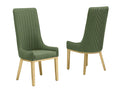 Best Quality Furniture Teddy Fabric, 19" Pleated High Back Chair, Green/Gold