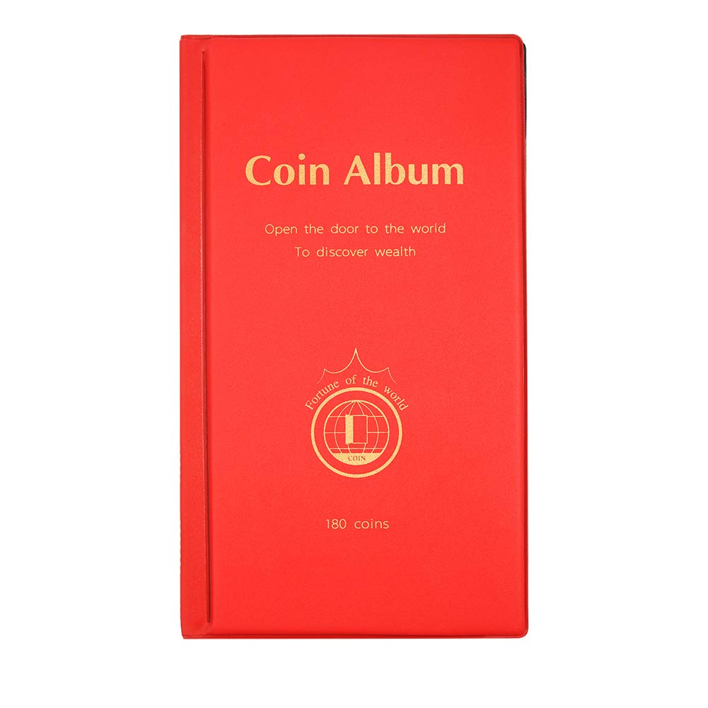 Aitime 180 Pockets Coin Collection Supplies - Coin Collecting Holders Book Album For Collectors, Collector Album Storage Suitabl