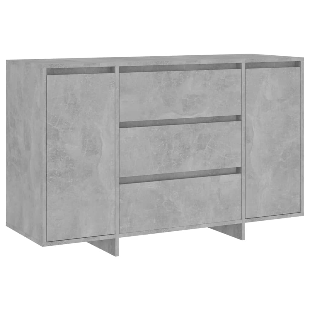 vidaXL Sideboard with 3 Drawers Concrete Gray 47.2&quot;x16.1&quot;x29.5&quot; Chipboard