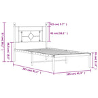 vidaXL Black Metal Bed Frame with Headboard - Sturdy Mattress Foundation for Standard Sized Mattresses, Ample Storage Space Underneath, Fits into Modern Room Decor