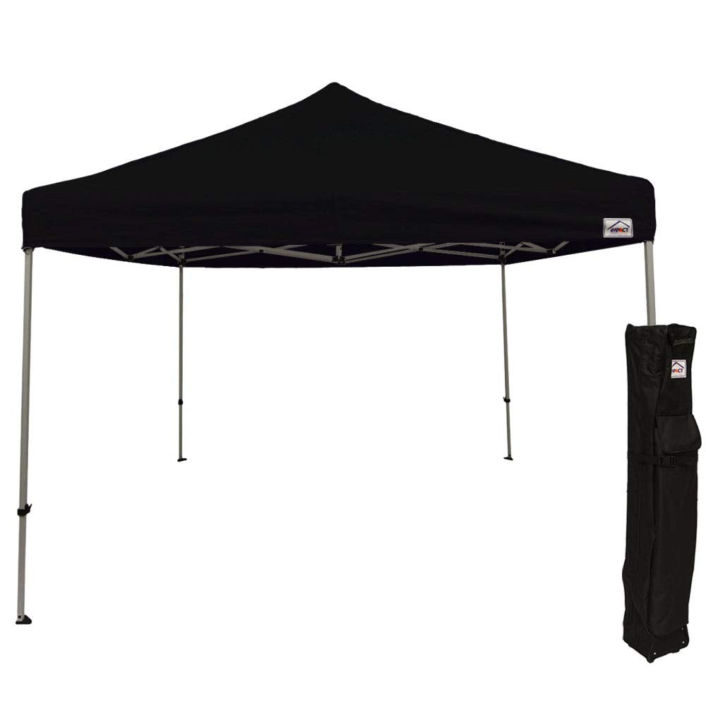 Impact 10' X 10' Pop Up Canopy Tent, Instant Shelter, Commercial Grade Steel Frame, Includes Roller Bag, Black