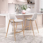 Zuo Desi Counter Stool White & Gold